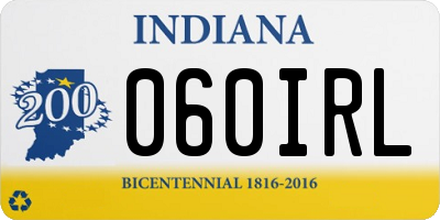 IN license plate 060IRL