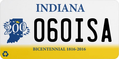 IN license plate 060ISA
