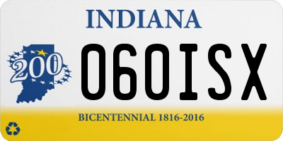 IN license plate 060ISX