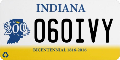 IN license plate 060IVY