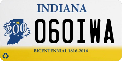 IN license plate 060IWA