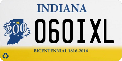 IN license plate 060IXL