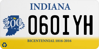 IN license plate 060IYH