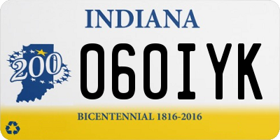 IN license plate 060IYK