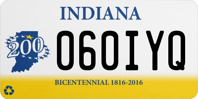 IN license plate 060IYQ