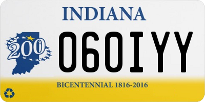 IN license plate 060IYY
