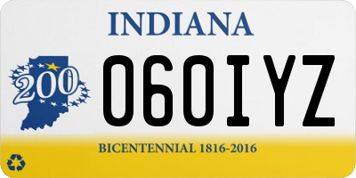 IN license plate 060IYZ