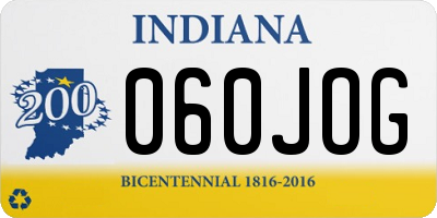 IN license plate 060JOG
