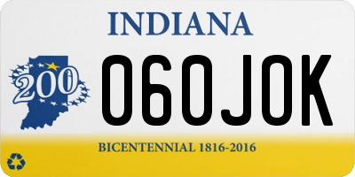IN license plate 060JOK
