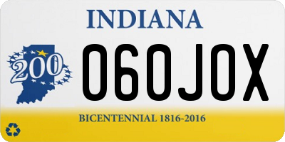 IN license plate 060JOX