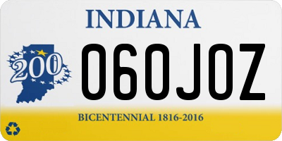 IN license plate 060JOZ