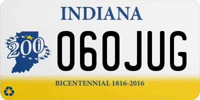 IN license plate 060JUG