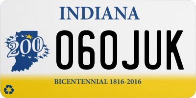 IN license plate 060JUK