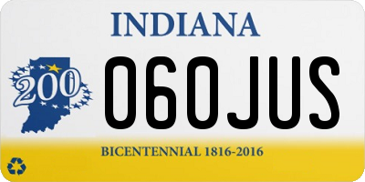 IN license plate 060JUS
