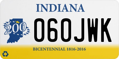 IN license plate 060JWK