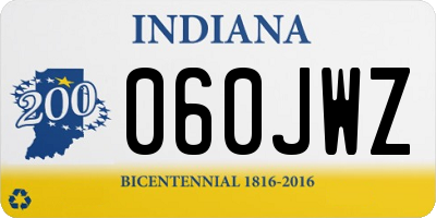 IN license plate 060JWZ