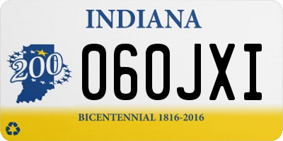 IN license plate 060JXI
