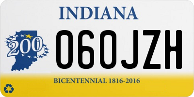 IN license plate 060JZH