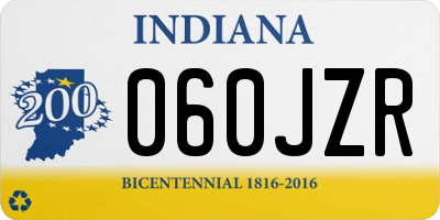 IN license plate 060JZR