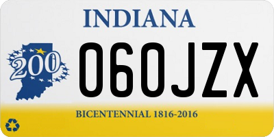 IN license plate 060JZX
