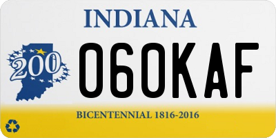 IN license plate 060KAF