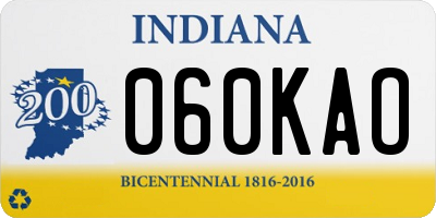 IN license plate 060KAO