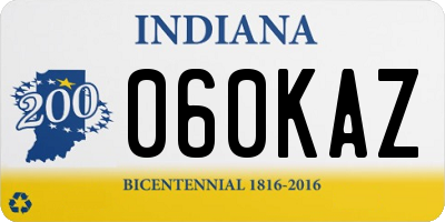IN license plate 060KAZ