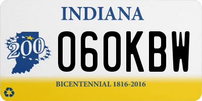 IN license plate 060KBW