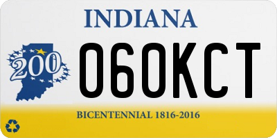 IN license plate 060KCT