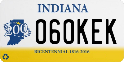 IN license plate 060KEK