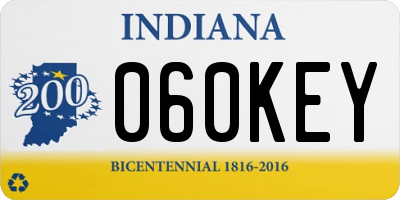 IN license plate 060KEY