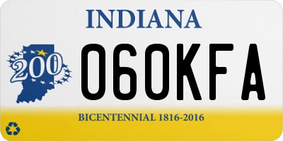 IN license plate 060KFA