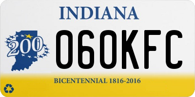 IN license plate 060KFC