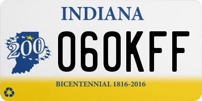 IN license plate 060KFF