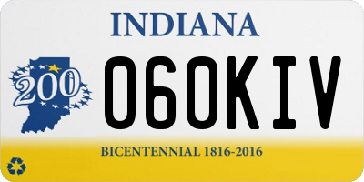 IN license plate 060KIV