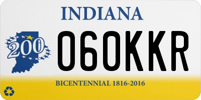 IN license plate 060KKR