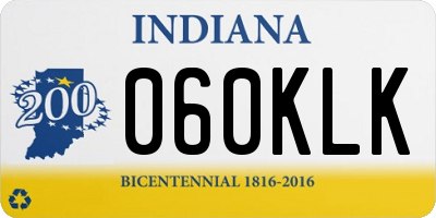 IN license plate 060KLK