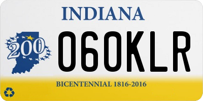 IN license plate 060KLR
