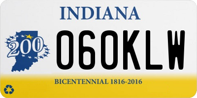 IN license plate 060KLW