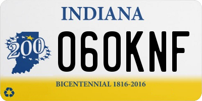 IN license plate 060KNF