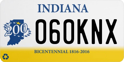 IN license plate 060KNX