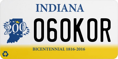 IN license plate 060KOR