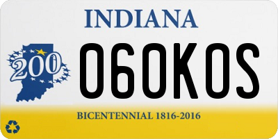 IN license plate 060KOS