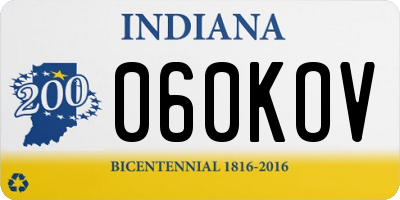 IN license plate 060KOV