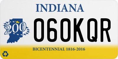 IN license plate 060KQR