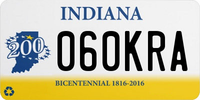 IN license plate 060KRA