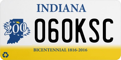 IN license plate 060KSC