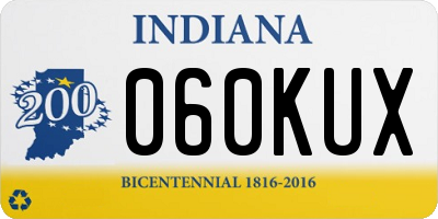IN license plate 060KUX