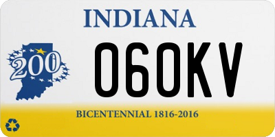IN license plate 060KV