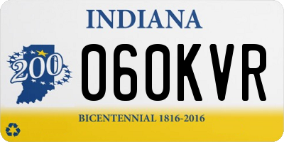 IN license plate 060KVR
